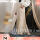三彩【宋軼同款】翩然若夢(mèng)2025秋季新款半身裙拼接魚(yú)尾裙緞面長(cháng)裙C 卡其色 M 160/68A
