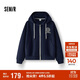 森馬（Semir）[商場(chǎng)同款]外套女連帽刺繡學(xué)院風(fēng)2025春寬松質(zhì)感夾克101125108002