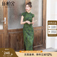 絲柏舍新中式旗袍2025夏裝新款女裝復(fù)古短袖立領(lǐng)中長款連衣裙