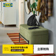 宜家（IKEA）VALTORP瓦爾托普門(mén)廳換鞋凳沙發(fā)長(cháng)凳臥室床尾凳腳踏家用 長(cháng)凳帶儲物/深黃-綠色