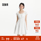 森馬（Semir）連衣裙女收腰蝴蝶結少女感2025新款夏俏皮木耳邊方領(lǐng)短裙氣質(zhì) 本白10102 L