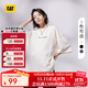 CAT卡特短袖t恤男女同款戶外腰果花與千鳥(niǎo)格印花寬松全棉短袖T恤 杏色 2XL