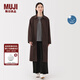 無印良品（MUJI）女式不易沾水防紫外線立領(lǐng)大衣防曬衣服女款25年早秋風(fēng)衣外套女裝 深棕色 XL (165/92A)
