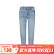S.DEER圣迪奧女裝時(shí)尚插袋毛邊牛仔小腳褲S22280844 灰鉆藍/74 S 160