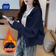 JEANSWEST CLUB真維斯連帽拉鏈衛衣女秋冬加絨小個(gè)子短款外套寬松百搭ins開(kāi)衫女