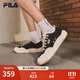 斐樂(lè )（FILA）官方男鞋帆布鞋2025秋季新款漢堡鞋透氣休閑鞋運動(dòng)鞋子 黑/奶白-BG 40