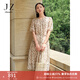 玖姿·安娜蔻曠野美拉德波點(diǎn)木耳邊雪紡寬松輕薄收腰連衣裙女夏款 花淺米 M