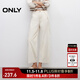 ONLY2025夏季新款高腰通勤寬松直筒褲七分褲牛仔褲女|12526I001 J2G 米白色 M M標準褲長(cháng)