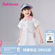 笛莎（DEESHA）童裝兒童女童裙子2025夏季新款韓版時(shí)尚女寶寶polo裙洋氣 玫粉色 130