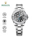 勞力士游艇名仕型 灰游艇 機械 100米防水 間鉑金表帶  37mm 男女同款