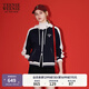 Teenie Weenie小熊女裝2025秋季新款簡約學(xué)院遠(yuǎn)動(dòng)撞色拼接衛(wèi)衣開衫 藏青色 M 165