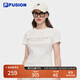 FILA FUSION斐樂(lè )潮牌女裝針織短袖衫2025夏季新款時(shí)尚修身短袖T恤 云白色-WT M 165/84A/M