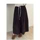 蘑菇同學(xué)韓系闊腿褲女秋冬松緊高腰花苞復古百搭寬松裙褲胖mm燈芯絨八分褲 咖色 L 建議115-130斤