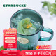 星巴克（Starbucks）墨綠色女神銘牌玻璃馬克杯咖啡杯辦公室水杯喝水400ml生日禮物
