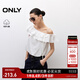 ONLY2025夏季新款氣質(zhì)荷葉邊不對稱(chēng)斜肩短款雪紡衫女|1252WS012 S12亮奶油白色 L