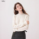 百圖（betu）女裝2025年秋季新款毛針織衫氣質(zhì)提花設計舒適長(cháng)袖上衣女2509T30 米白 L