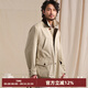 CULTUM【純棉騎兵斜紋】水洗磨毛翻領(lǐng)vintage獵裝休閑工裝夾克男裝外套 米色 2XL