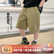 左西男童短褲夏季2025新款夏裝中褲兒童五分褲大童運動(dòng)褲 卡其色 160