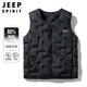 JEEP SPIRIT吉普羽絨馬甲男冬季男士羽絨服外套輕薄保暖內膽背心 黑色 XL