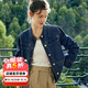 Olrain歐芮兒法式牛仔外套女春裝新款寬松復(fù)古氣質(zhì)單排扣上衣 牛仔藍(lán) S