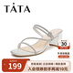 他她夏商場(chǎng)同款簡(jiǎn)約時(shí)尚休閑拖鞋XBD03BT4 銀色 35