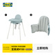 宜家（IKEA）ANTILOP安迪洛高腳寶寶椅嬰兒吃飯成長(cháng)椅家用餐椅兒童椅 藍灰色含托盤(pán)+條形支撐墊