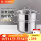 WMF福騰寶不銹鋼復底煮鍋湯鍋兩用燉鍋蒸鍋蒸籠 燃氣電磁爐通用 ASTORIA湯蒸鍋 24cm 5.7L