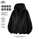頂峰保羅（Dingfengbaoluo）純色連帽開(kāi)衫衛衣男秋季美式休閑寬松百搭上衣外套XC54黑色2XL