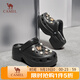 駱駝（CAMEL）洞洞鞋女時(shí)尚DIY鞋花休閑涼鞋顯高涼拖鞋 L25M071023 黑色 38-39