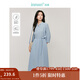 茵曼（INMAN）萊賽爾亞麻連衣裙2025春秋季女裝新品中袖收腰裙子 海霧藍 M