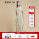 PORTS寶姿商場(chǎng)同款2022春夏新款女裝“絢爛夏花”印花連衣長(cháng)裙 亞麻淺金印花 M (6)