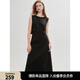 ELLE黑色釘鉆高級感連衣裙女2025夏季新款無袖圓領(lǐng)氣質(zhì)優(yōu)雅背心裙 黑色 L
