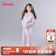笛莎（DEESHA）童裝女童秋裝2025秋季新款中大童寬松休閑運(yùn)動針織兒童套裝 柔紫色 150