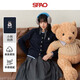 SPAO小熊同款針織開(kāi)衫毛衣女2025冬季刺繡印花內搭假兩件SPMS25AM01XY