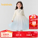 巴拉巴拉童裝兒童連衣裙女童秋冬裝公主裙漸變網(wǎng)紗裙針織拼接洋氣 白藍色調00318 120