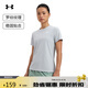 安德瑪（UNDERARMOUR）春夏Tech女子羅紋訓練運動(dòng)短袖T恤1389852 摩登灰011  L 