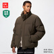 優(yōu)衣庫莫雷加德同款男女裝無(wú)縫羽絨茄克/老爸評測外套夾克481608 39 棕黑色 L