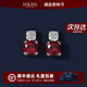 HKHL 925純銀培育紅藍寶石耳釘女士耳環(huán)方糖耳飾品生日禮物送女友老婆紅寶石方形耳釘一對