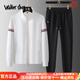 Walker Shop品牌秋冬新款休閑運動(dòng)衛衣套裝男士潮流運動(dòng)服套裝時(shí)尚韓版兩件裝 白色 XL