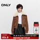 ONLY秋季復古酷颯顯瘦毛領(lǐng)短款皮衣外套女|124428010 E10 烤椰子棕色 M (165) 84A