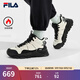 斐樂(lè )（FILA）滿(mǎn)天星中幫加絨老爹鞋女鞋休閑鞋24冬季保暖厚底運動(dòng)鞋 斑鳩黃/黑-TB 37.5