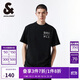 杰克·瓊斯（JACK&JONES） 百搭簡(jiǎn)約寬松做舊刺繡字母重磅純棉短袖T恤男裝225101024