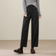 逸陽(yáng)（ESE-Y）加絨鐮刀褲女九分顯瘦哈倫休閑加厚毛呢褲子 黑灰色常規 加絨 26