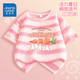 真維斯女童純棉短袖2025夏季新款蠟染t恤親膚透氣兒童半截袖女孩夏裝 【100%棉蠟染】粉色/K白兔舉蘿卜 130