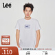 Lee25新品經(jīng)典日常字母Logo印花摩登中性男女同款短袖T恤休閑潮流 白色2 L