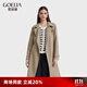 歌莉婭（GOELIA）女裝風(fēng)衣經(jīng)典精紡羊毛氣質(zhì)春裝沖鋒衣收腰中長(cháng)款薄外套1B1L6L490 45G淺卡綠 L