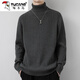 啄木鳥(niǎo)毛衣男士秋冬季2025新款休閑潮流高領(lǐng)純棉針織衫純色寬松大碼線(xiàn)衣 ZFS21灰色 XL /130-160斤
