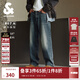 杰克·瓊斯（JACK&JONES）25年男裝秋季牛仔褲男寬松潮酷百搭微彈褲子廢土風(fēng)907廓形闊腿褲 A14 深牛仔藍 32 175 W32/L32