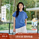 茵曼（INMAN）【亞麻】法式簡(jiǎn)約襯衫2025夏季女裝新款通勤百搭寬松顯瘦短袖上衣 艷藍 L