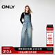 ONLY秋季萊賽爾復古高腰闊腿褲背帶褲牛仔褲女|12437M003 J33 350水洗牛仔藍 M 165/68A
